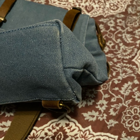 Acacia Blue Canvas Backpack Leather Adjustable straps - Picture 7 of 9